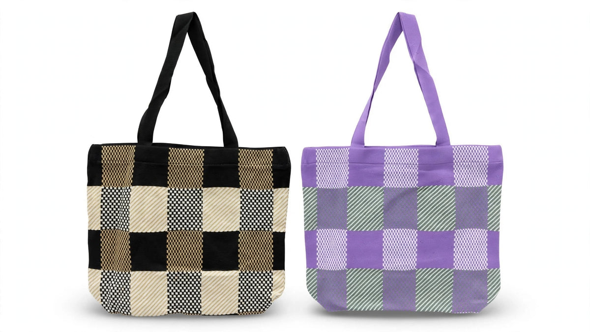 Checkered stylish tote