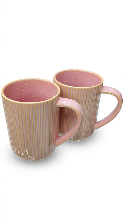 Pink Ribbed Mug