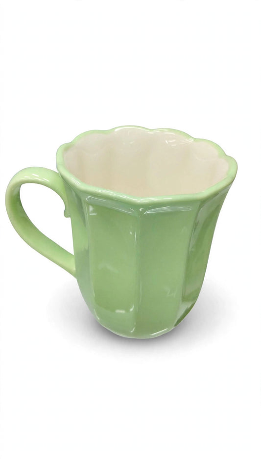 Mint Green Tulip Flower Mug