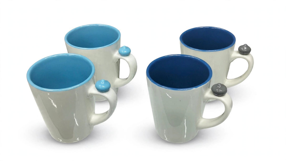 Button Top Ceramic Mug - 350ml