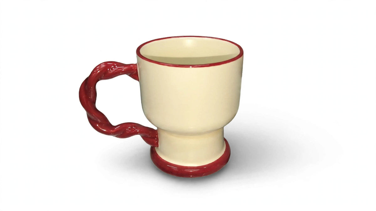 Ribbed Barrel Ceramic Mug - Cream